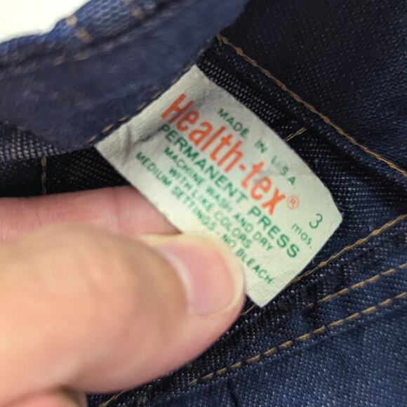 Vintage Healthtex Overalls Baby Size 3m Blue Denim - Picture 4 of 4